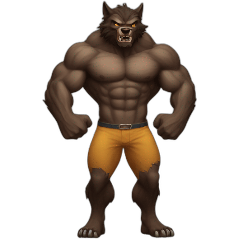 muscular werewolf emoji