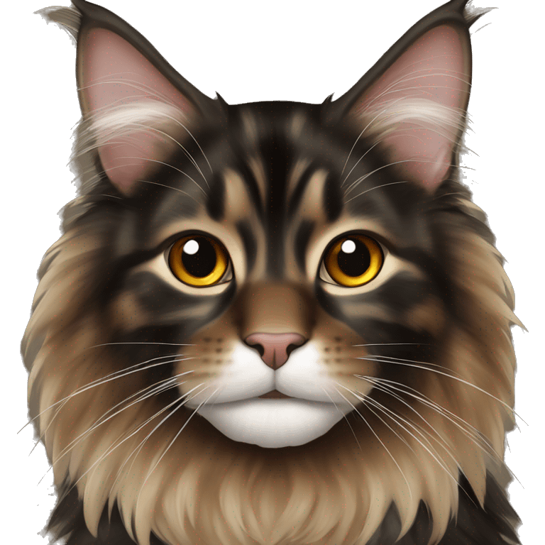 Black and brown Maine Coon emoji