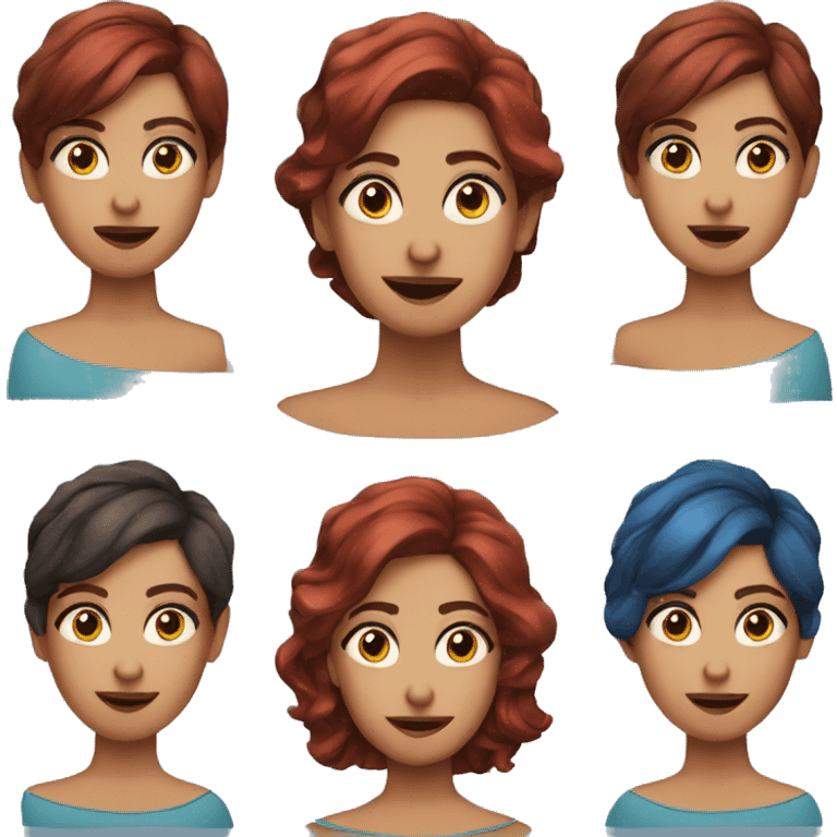 Actriz de pelo rojo corto de ojos azules  emoji