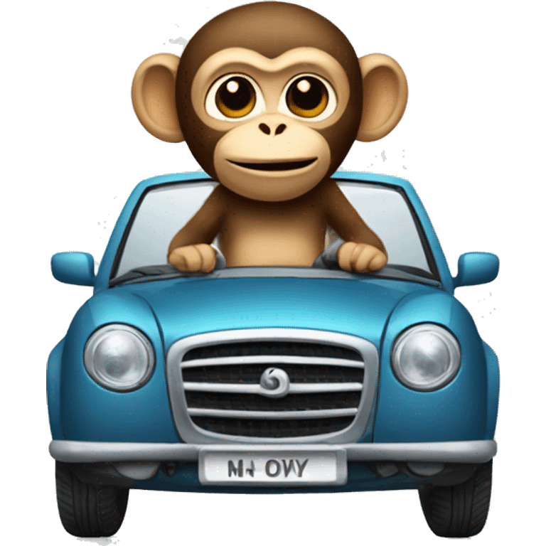 Monkey in a car emoji