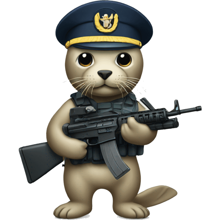 a seal dressed like a navy seal emoji