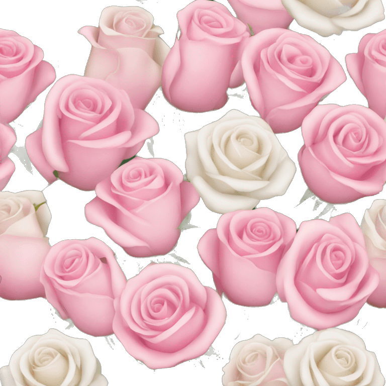 Pink and white bouquet of roses emoji