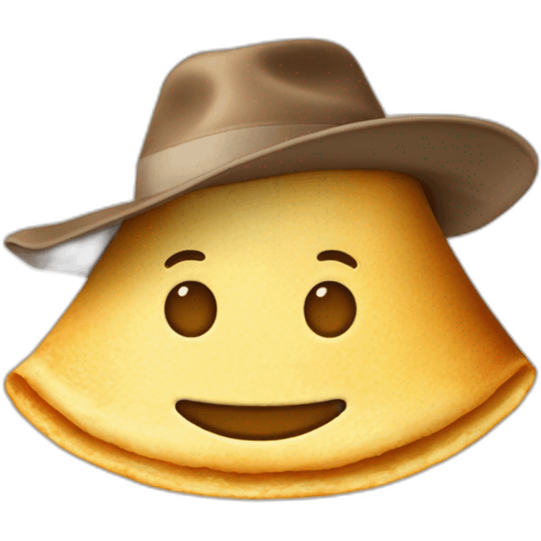 Crêpe avec un chapeau emoji