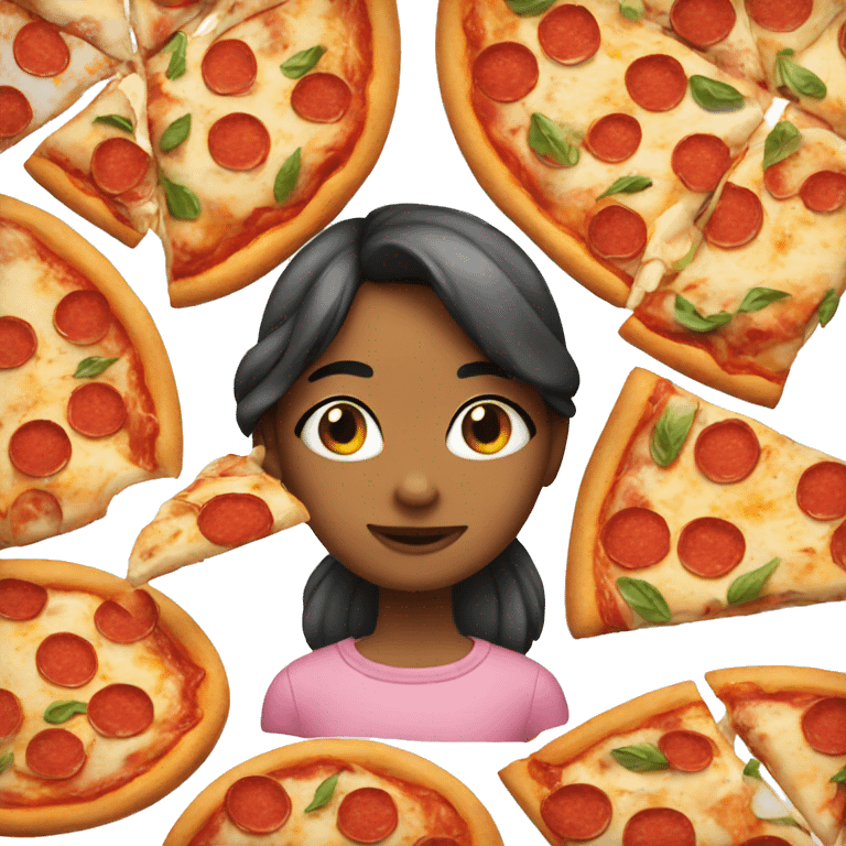 Girl with pizza emoji