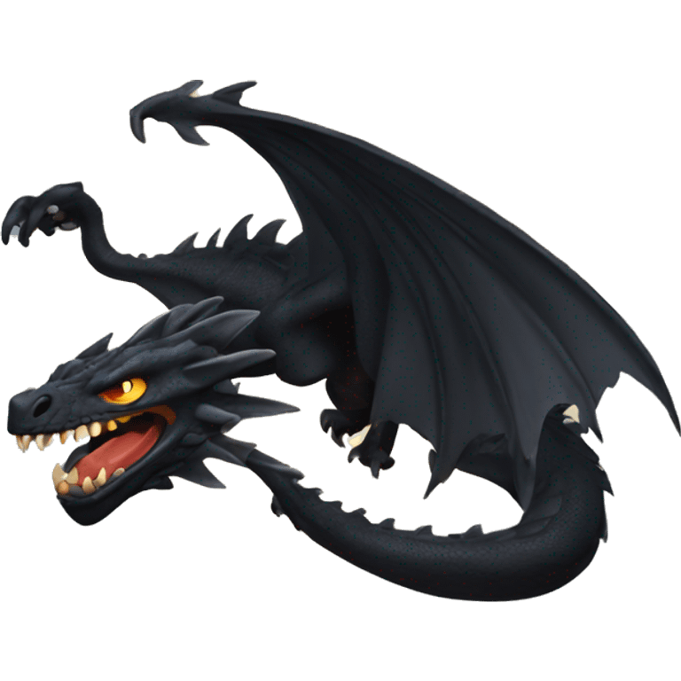 Dragón negro furia nocturna emoji