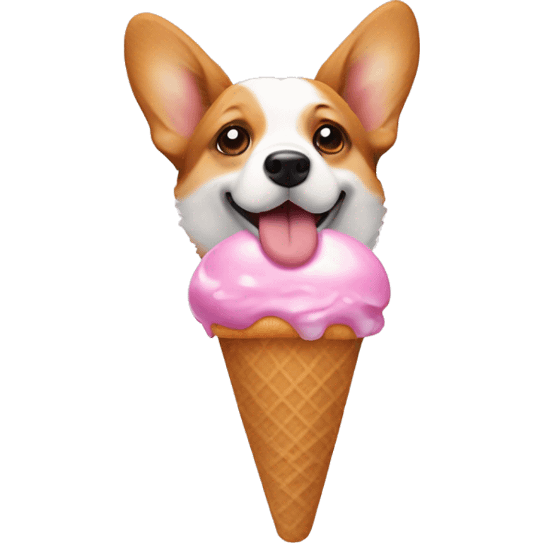 corgi puppy with ice cream  emoji