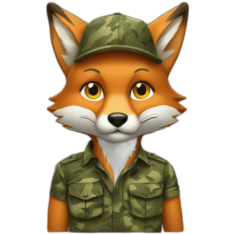 Fox wearing camo shirt emoji