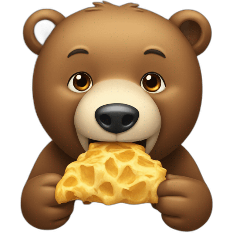 Bear eating emoji