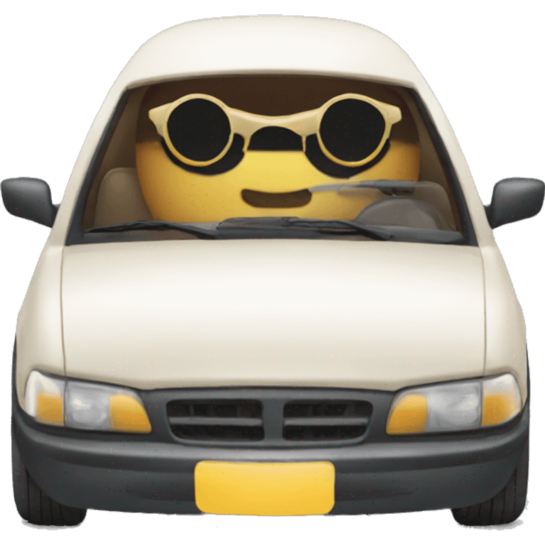 Car with sunglasses emoji