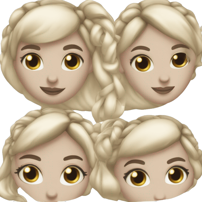 Gros avec chignon sur la tête barbe et yeux brides emoji