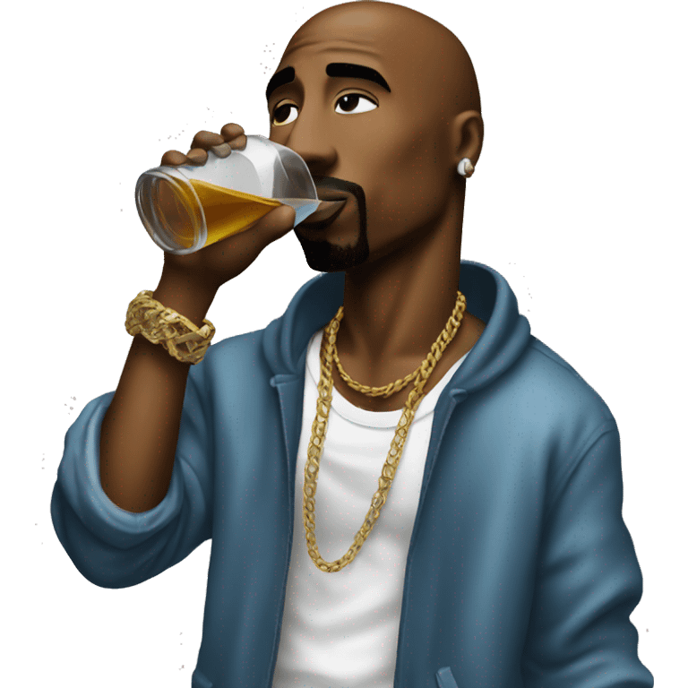 2Pac, full body drinking something emoji