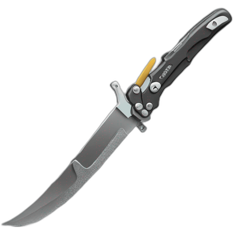 A guy flipping a butterfly knife emoji