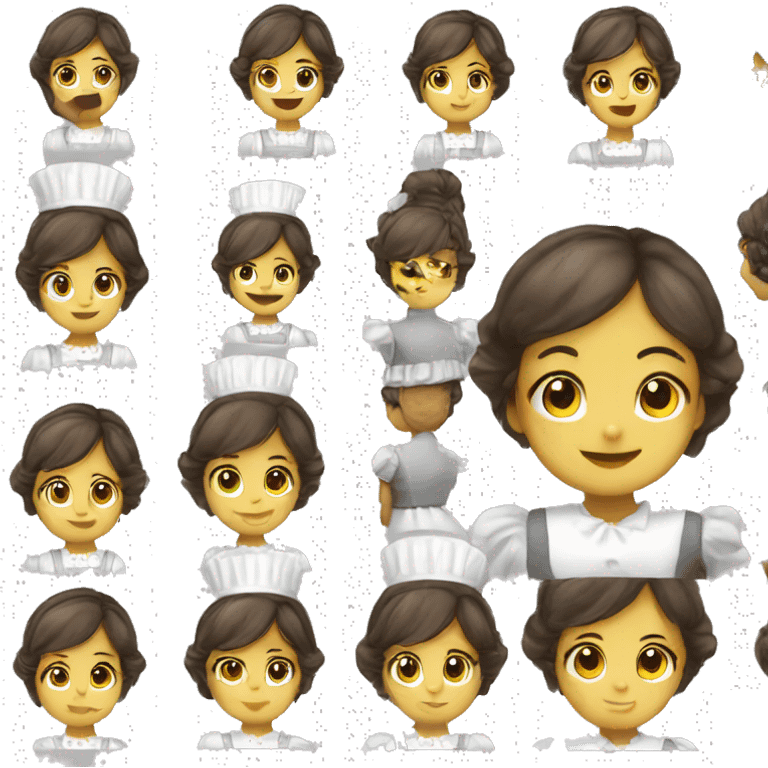 Maid costume emoji girl young  emoji