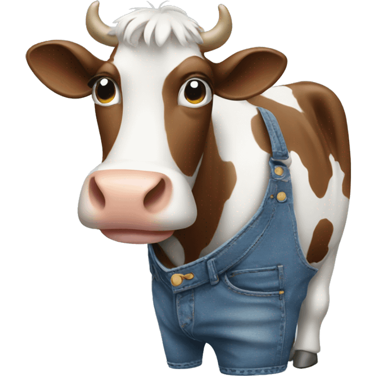 Cow wearing jeans emoji