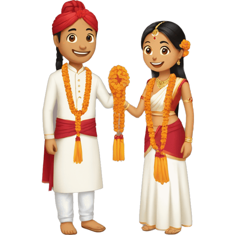 Nepali wedding mala exchange  emoji