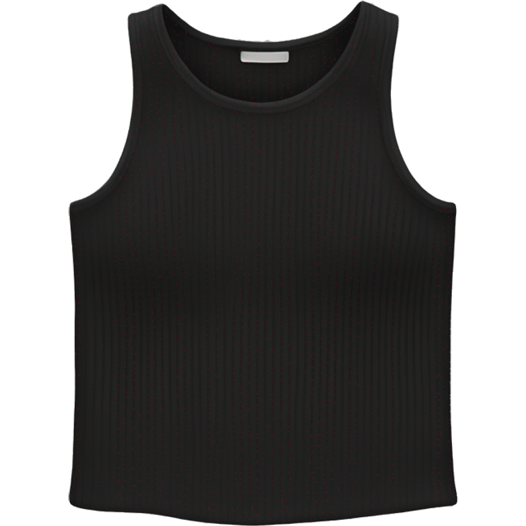 chic black ribbed tank top hyperrealistic soft textures no background emoji