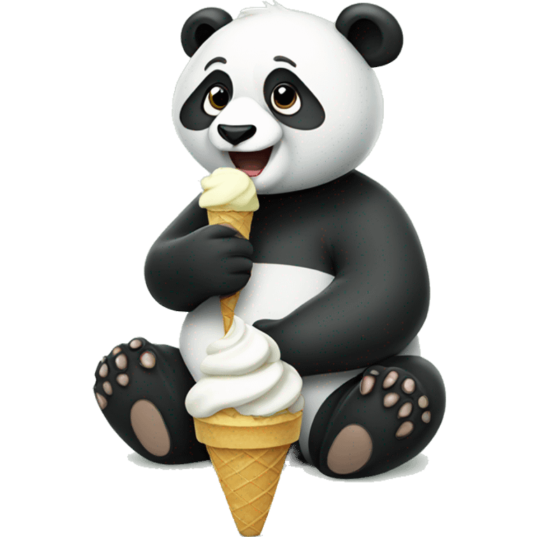 Panda eating ice cream emoji