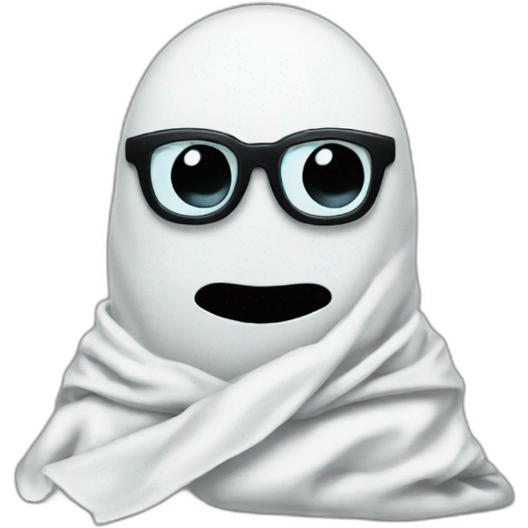 blanket sheets ghost with black heart eye glasses emoji