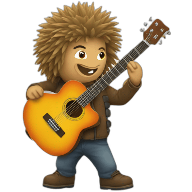 hérisson joue de la guitar emoji