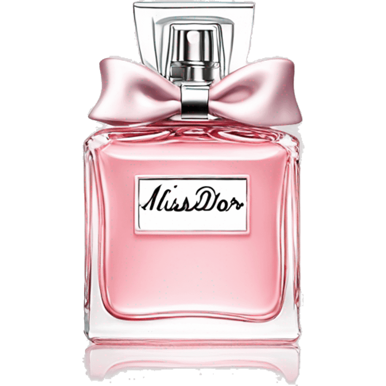 Light pink Miss Dior perfume with bow emoji