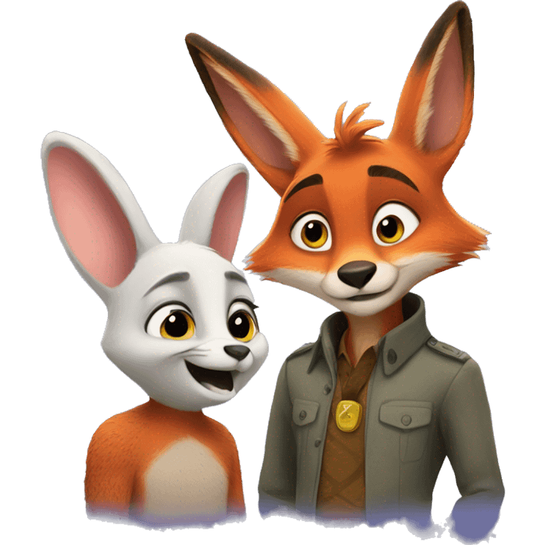 Zootopia fox and rabbit emoji