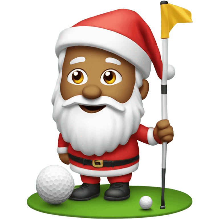 Santa playing golf emoji