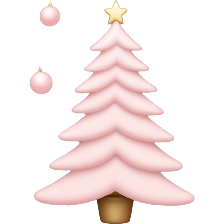 Blush pink Christmas tree with ornaments emoji