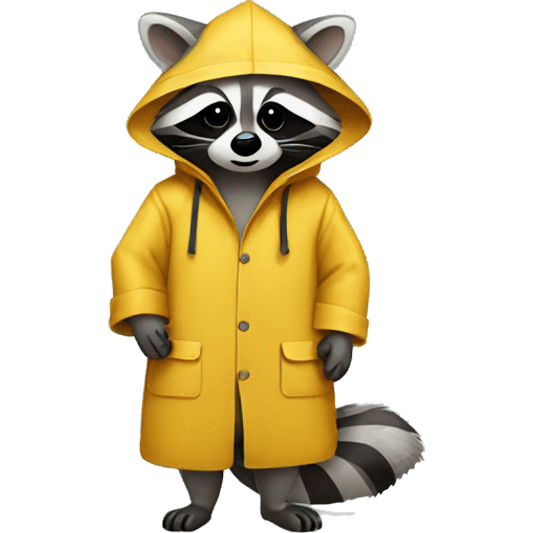 Raccoon wearing raincoat  emoji