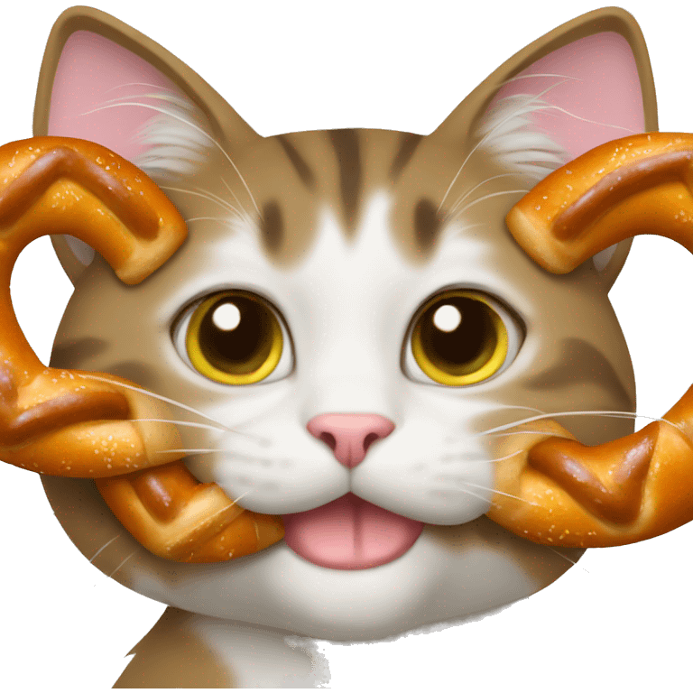 cat with a pretzel emoji