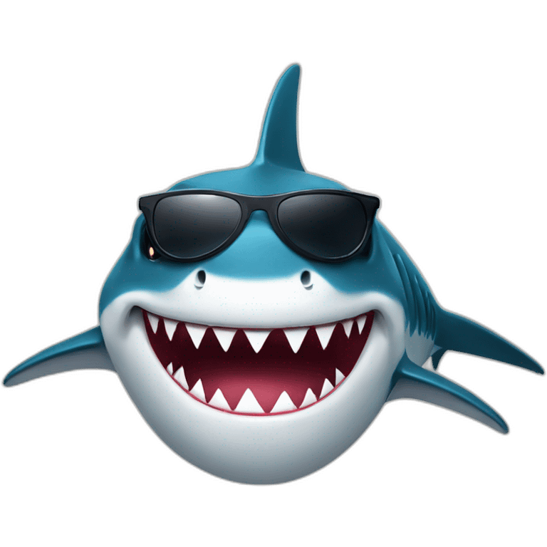 shark with mafia sunglasses,  emoji