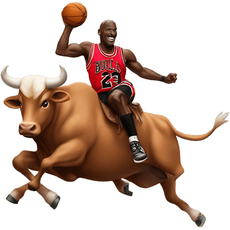 Michael Jordan riding a bull emoji