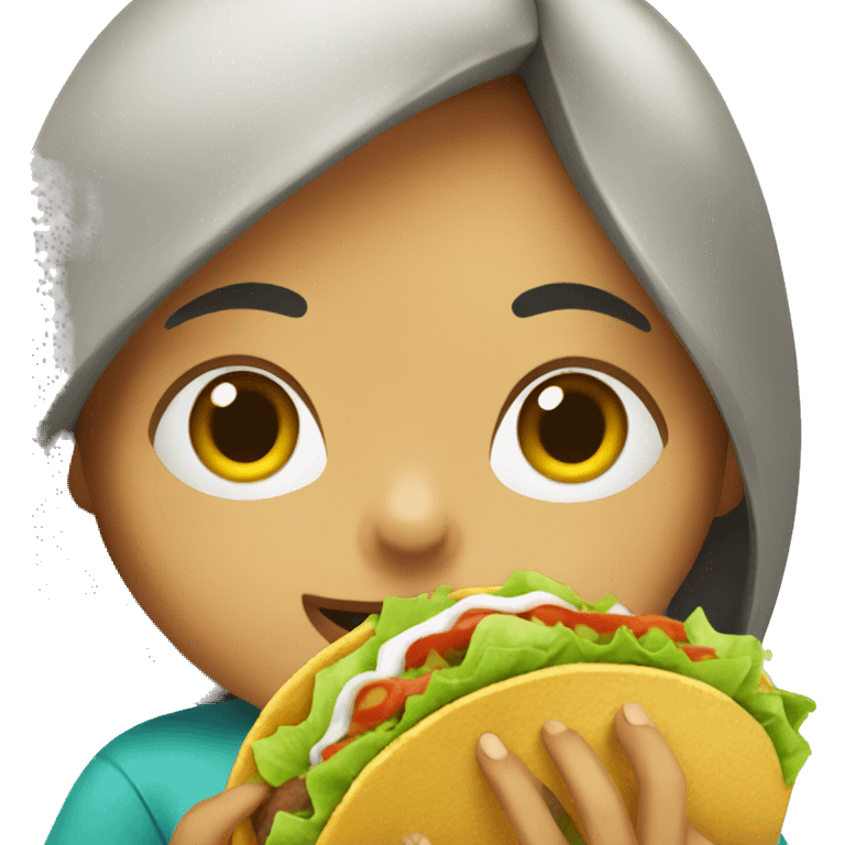 Girl eating a taco emoji