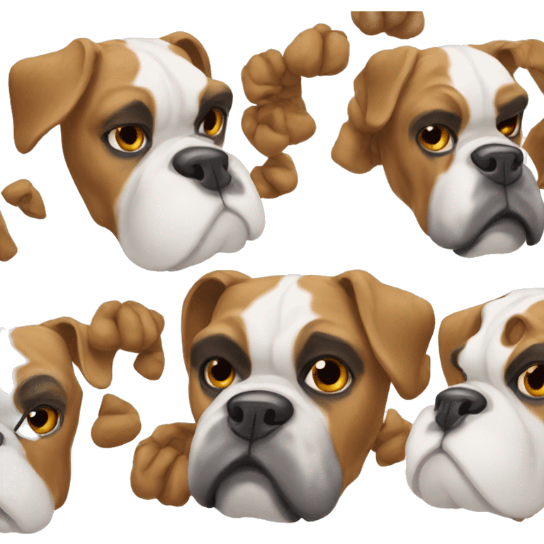 boxer dog white emoji