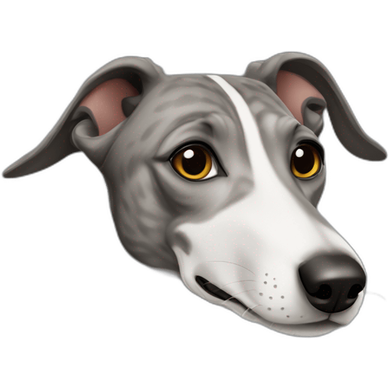 greyhound with faint black brindle striping emoji