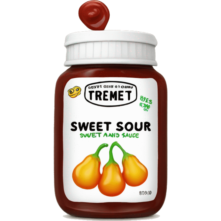 sweet and sour sauce with words "sweet and sour" on it emoji