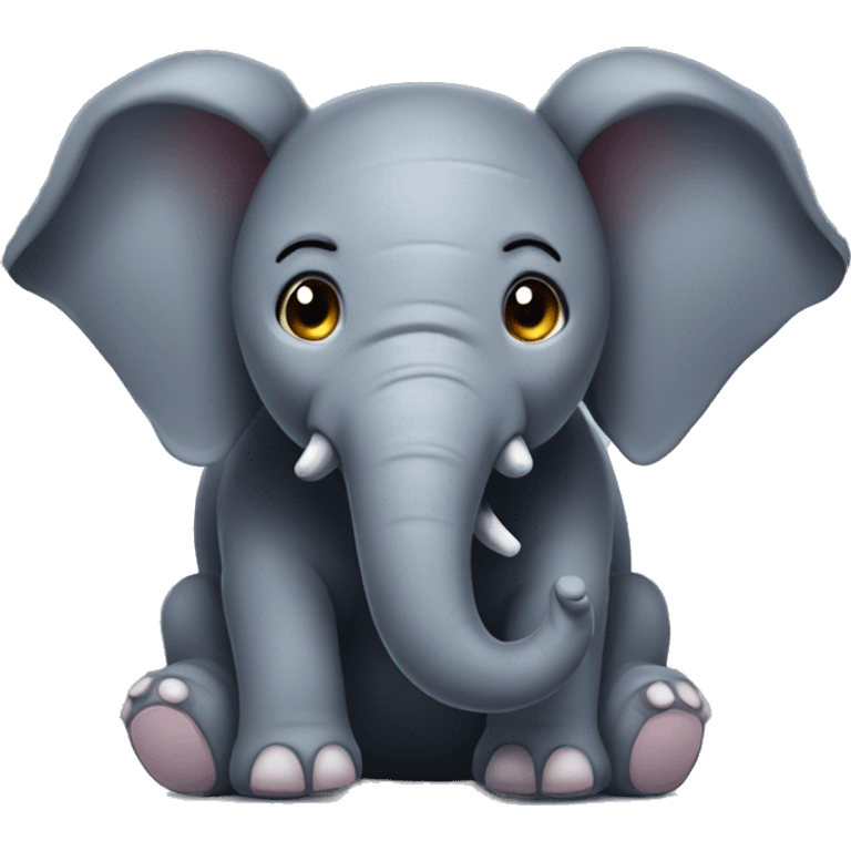 Gaming elephant cute emoji