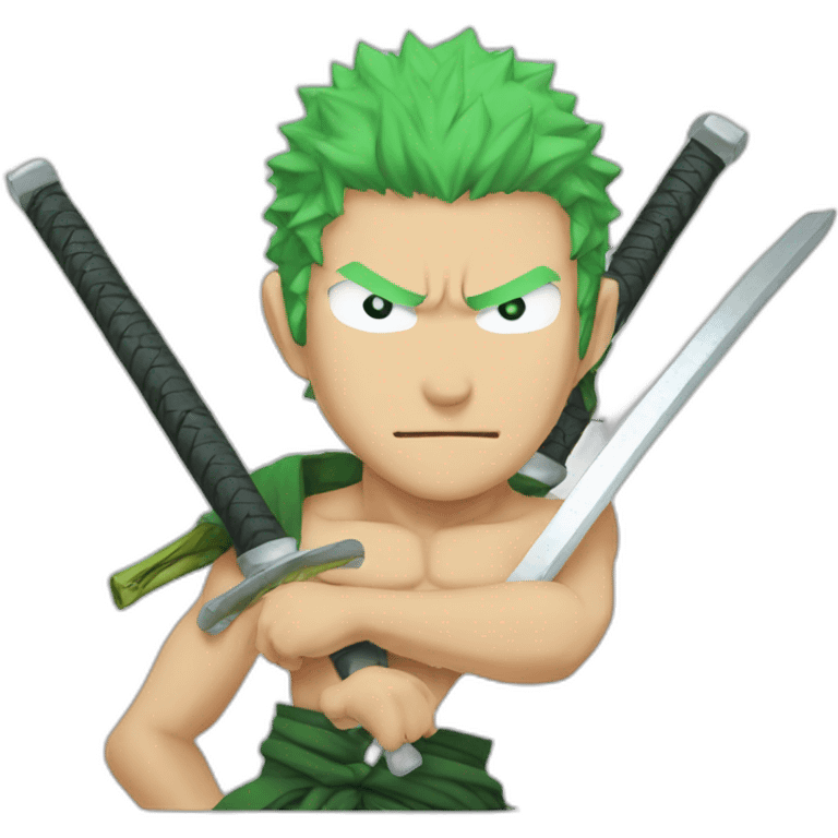 Zoro one piece with 3 blades emoji