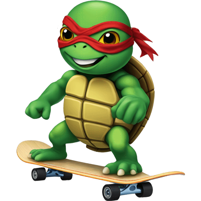 ninja turtle on a skate board emoji