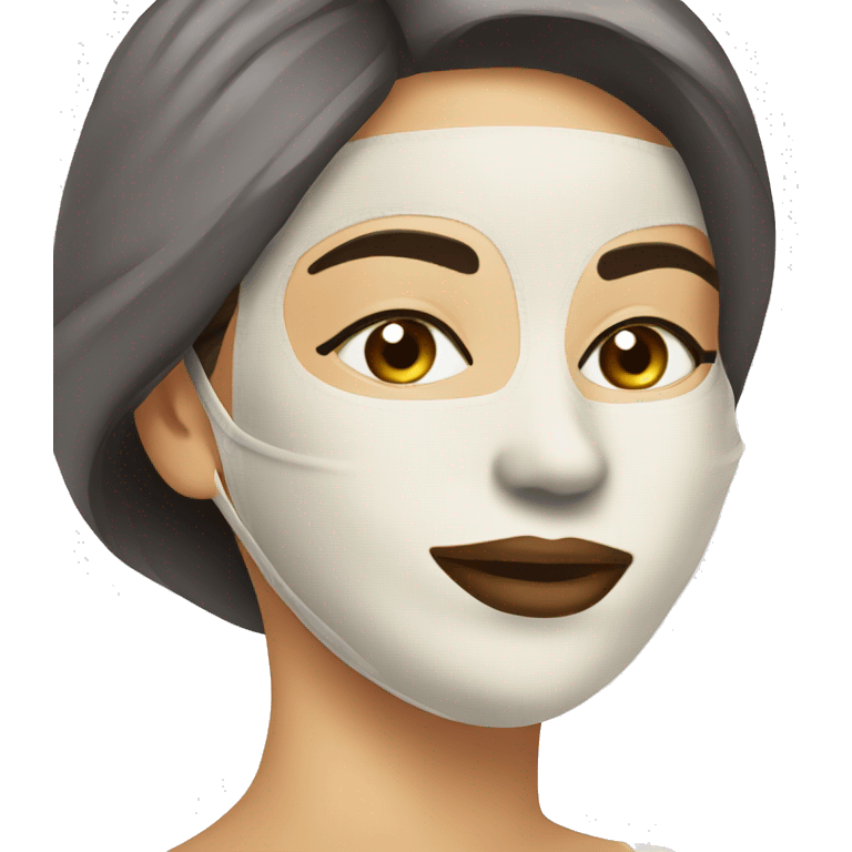 Lady with face mask spa beauty face relaxing  emoji