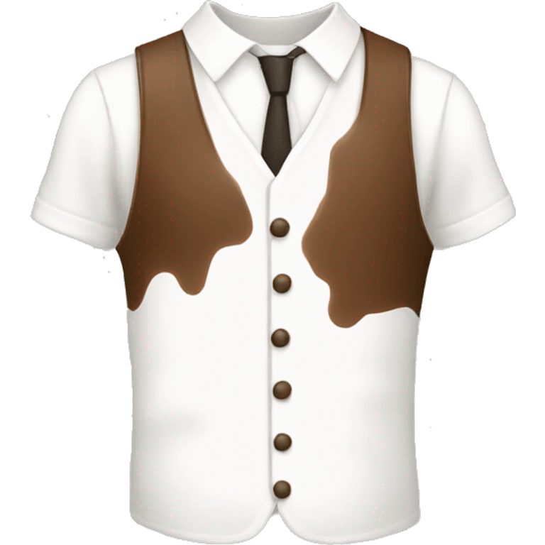 A simple white garment with a brown spot for a humorous illustration emoji