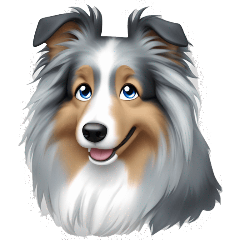 blue merle Sheltie girl dog with blue eyes emoji