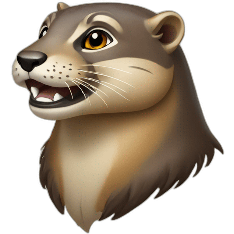 Loutre sur un lion emoji