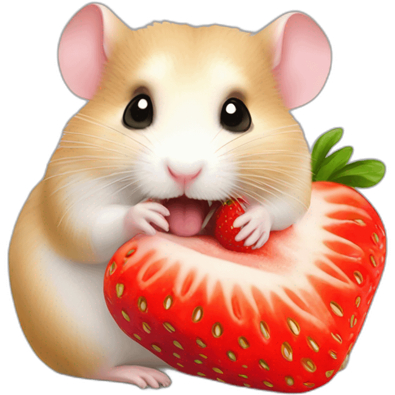 Hamster eating strawberry emoji