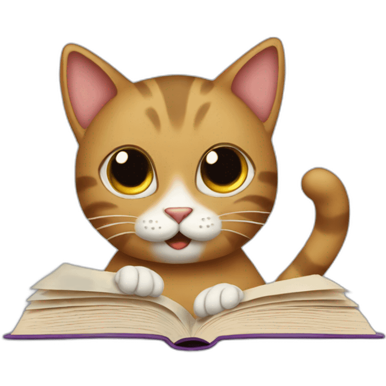 cat reading a book emoji