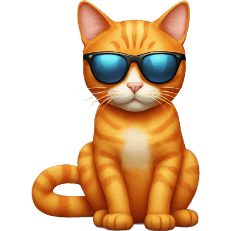 Orange cat with sunglasses emoji