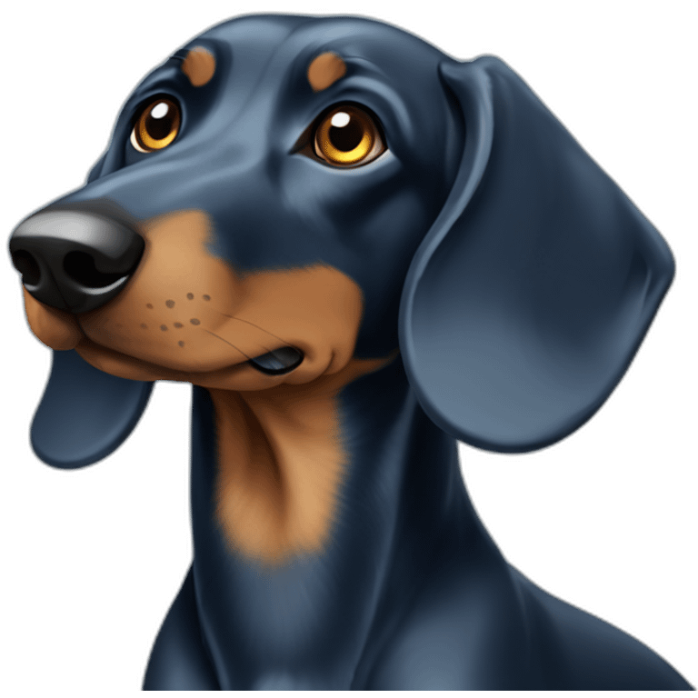 perro blue daschund perfil de pie emoji