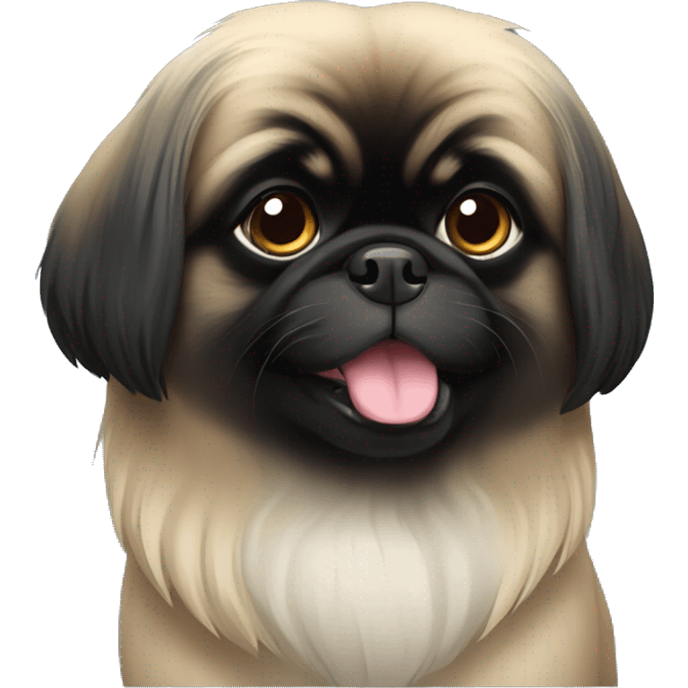 the dog of the Pekingese breed is black emoji