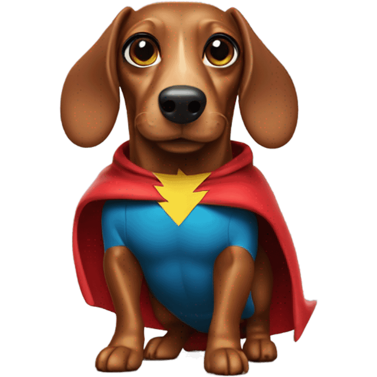 Sausage dog wearing a superhero suit emoji