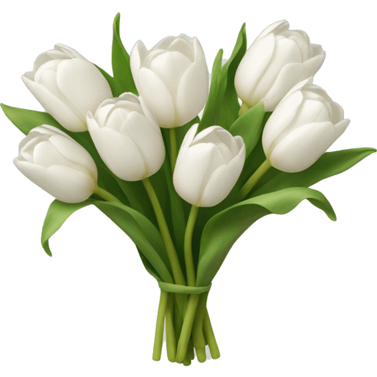 white tulip bouquet emoji