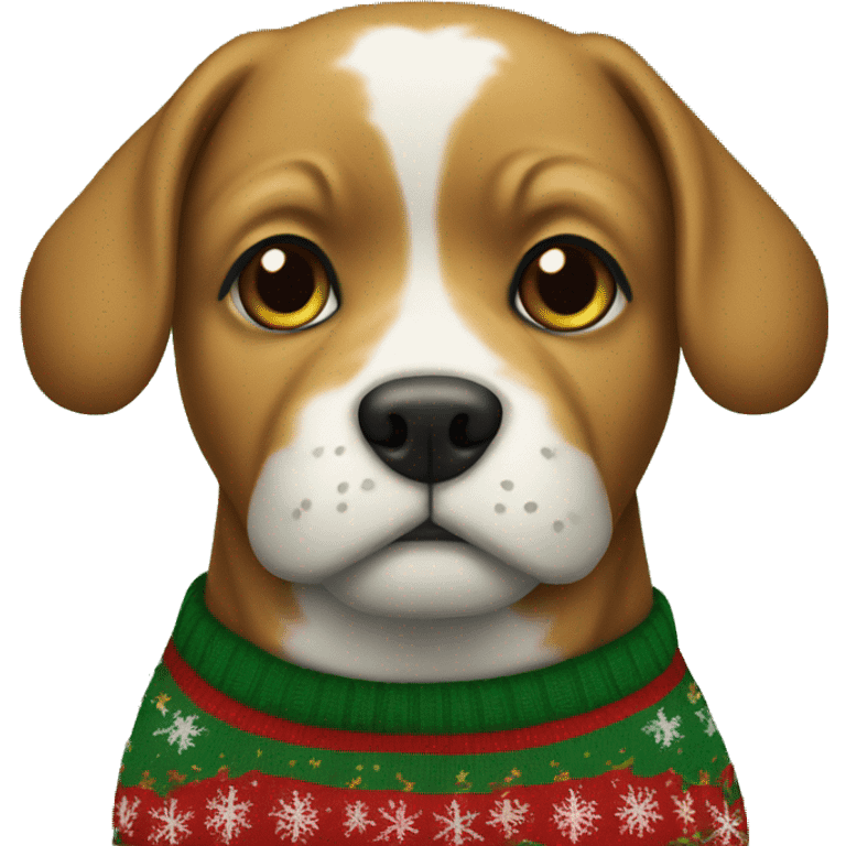 Dog in Christmas sweater  emoji